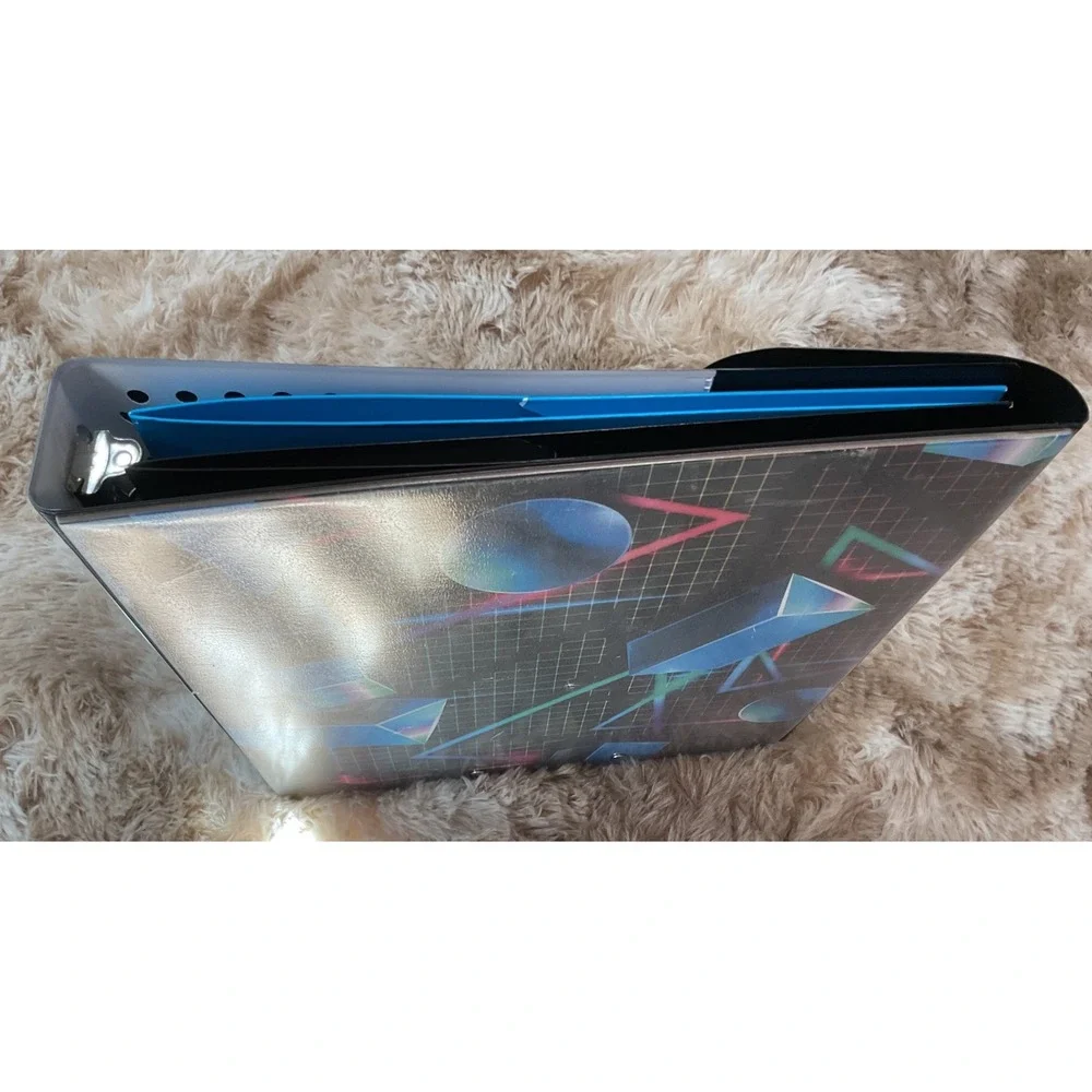 Mead Trapper Keeper Binder Retro Synthwave Geometric 3-Ring with 2 Portfolios